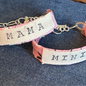 Upcycled Floral Pink Mama and Mini Bracelets